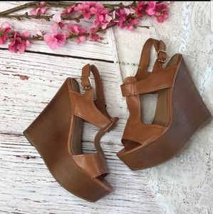 2/$10 BoHo Chic Cognac Wedges!